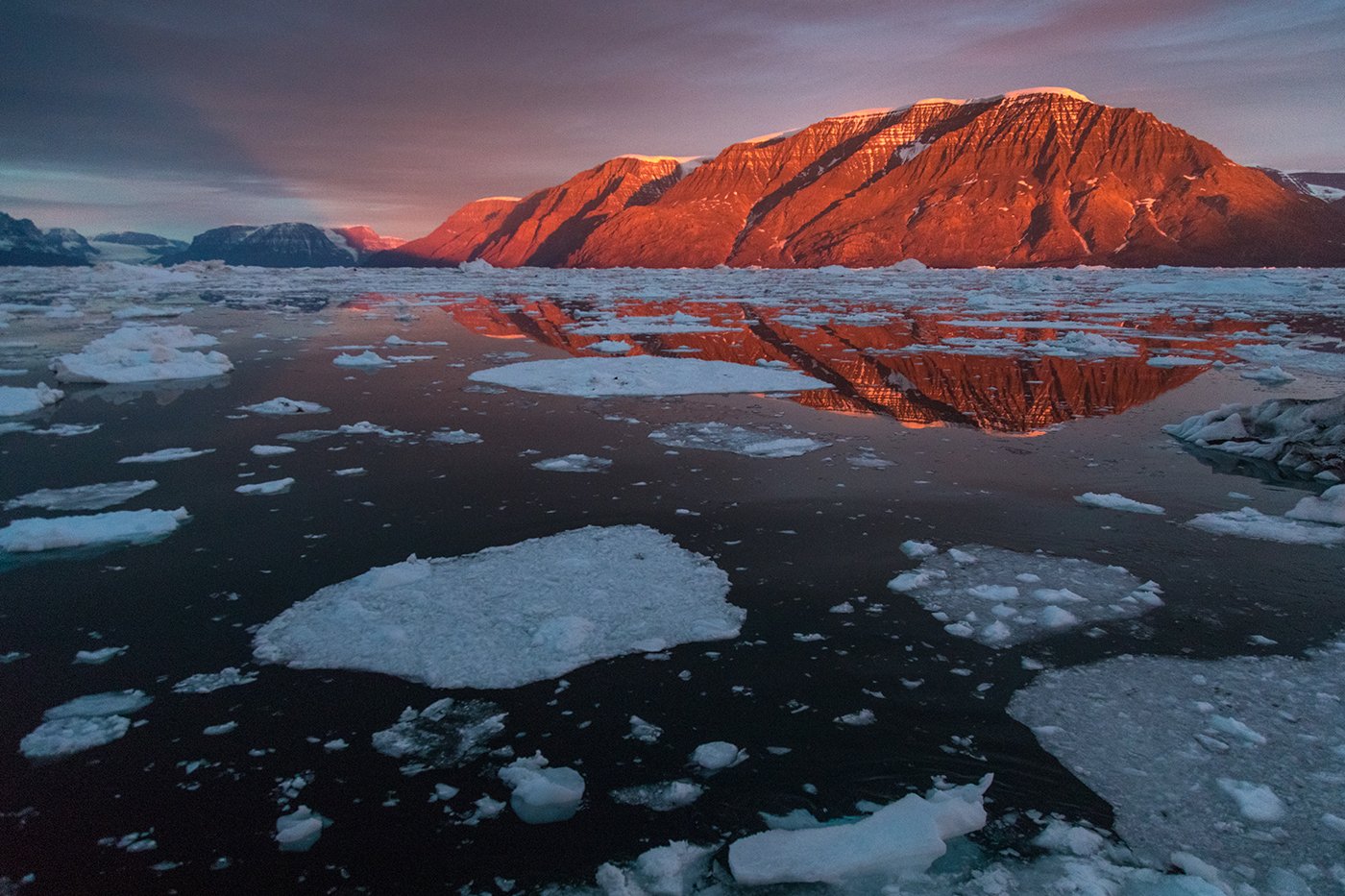 Colorful sunrise in East Greenland. Photo by Acacia Johnson